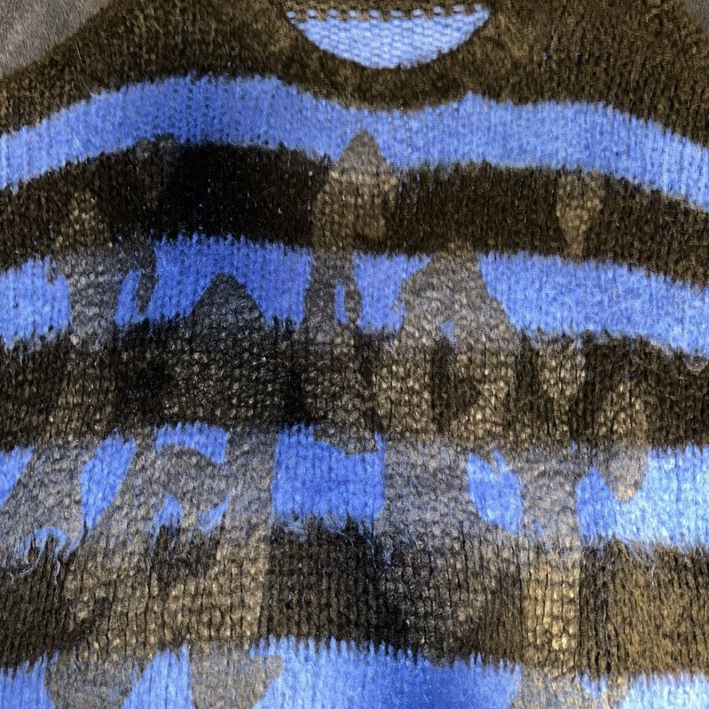 Racerworldwide Women's Black and Blue Striped Sweater